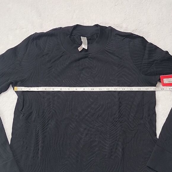 175 NWT Spanx Seamless Swirl Long Sleeve Shirt Size Large Black - Picture 5 of 8